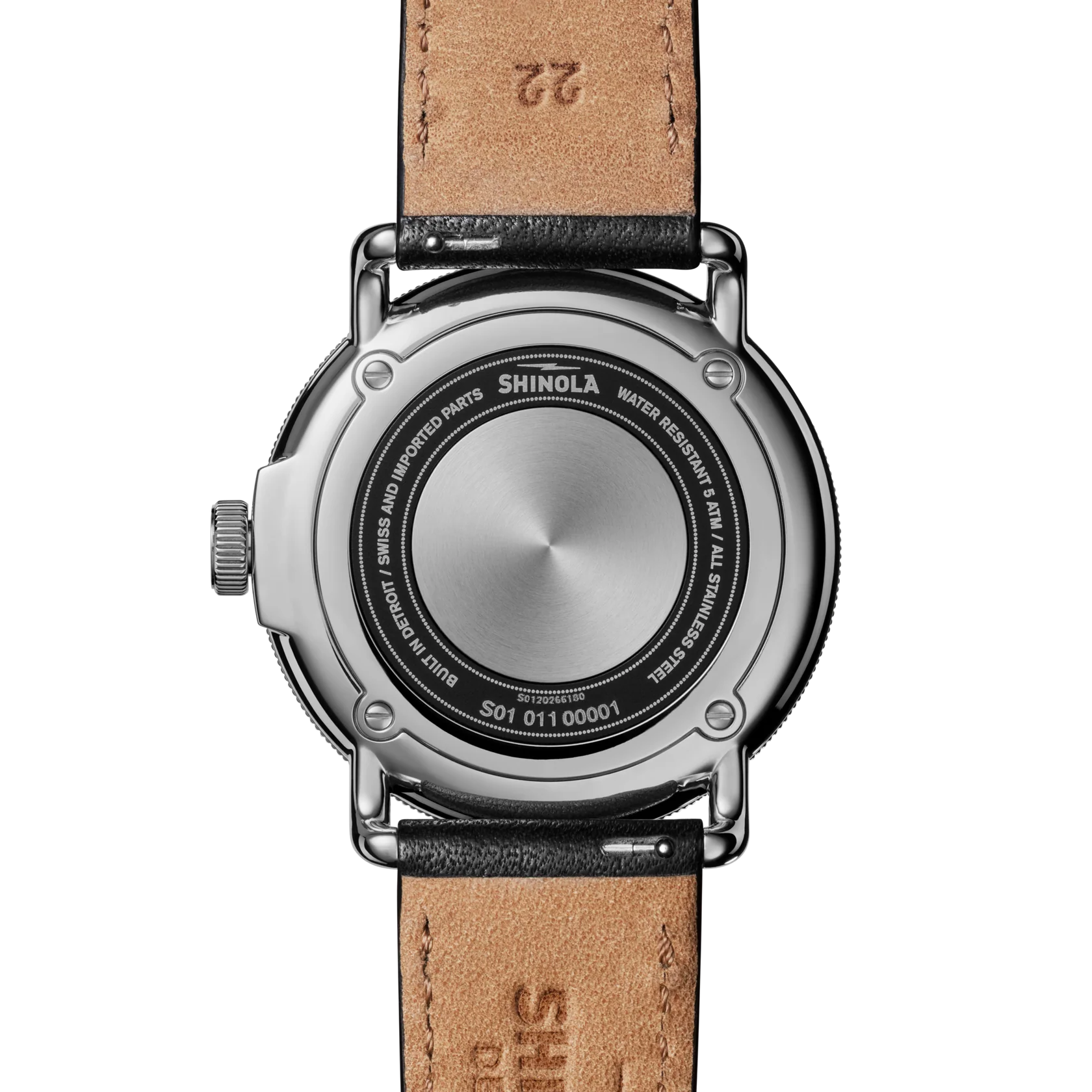 Shinola Canfield C56 quartz 43mm Black Dial, strap