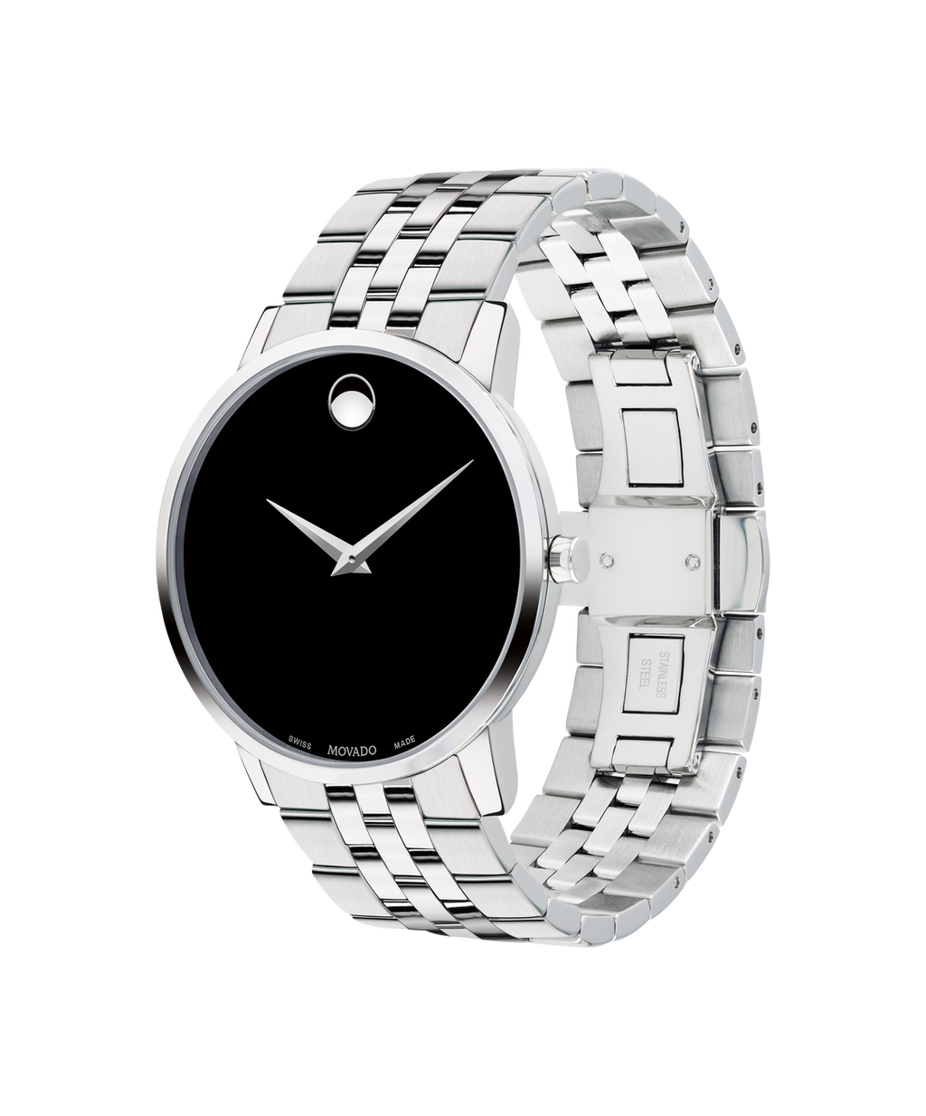 Museum Classic, Quartz, Black Dial, 40 mm stainless steel case, Bracelet
