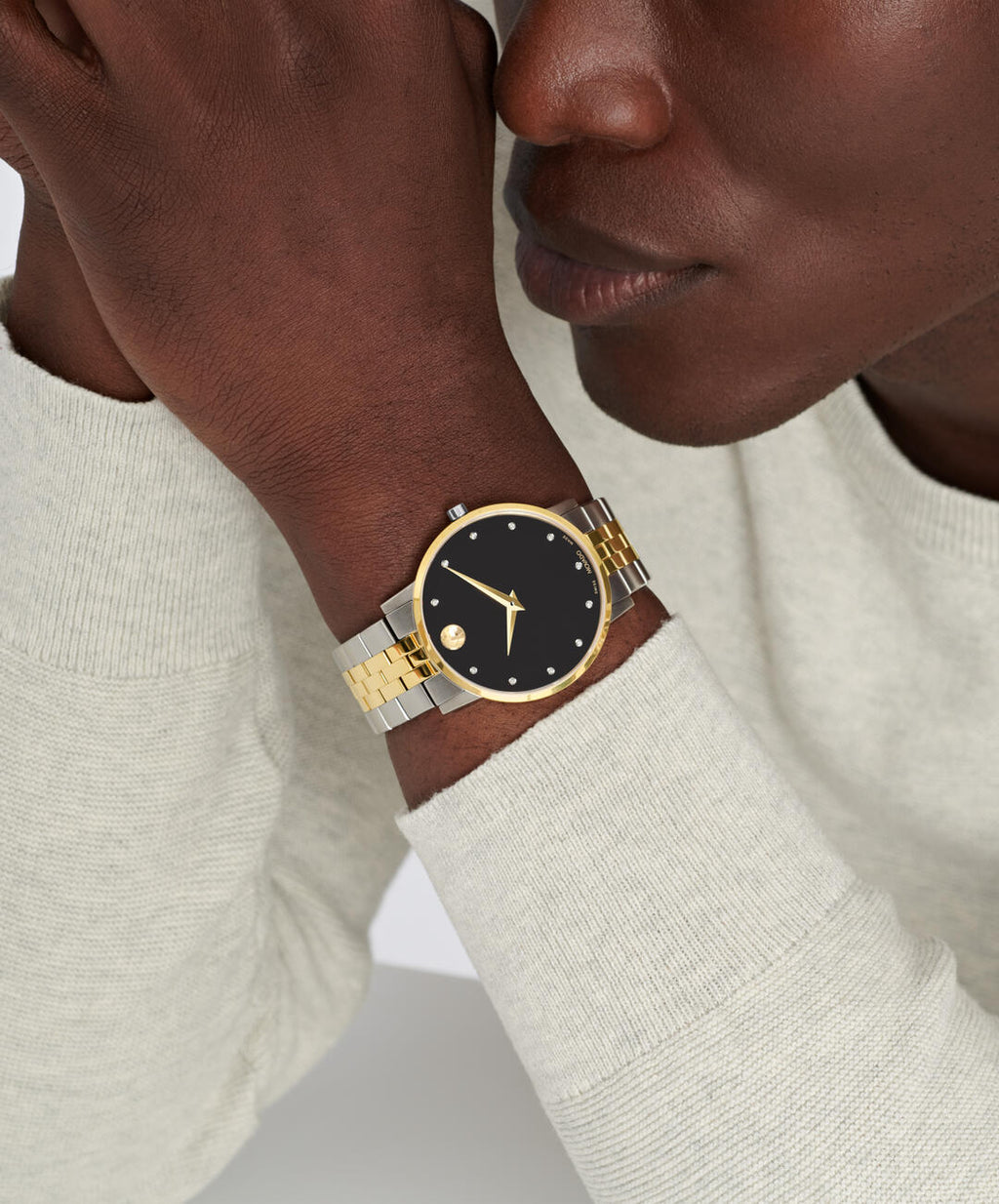 Museum Classic, Quartz, Black Diamond Dial, 40 mm, yellow gold PVD, stainless steel case, Bracelet