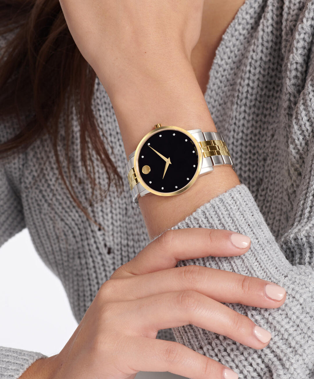 Museum Classic, Quartz, Black Diamond Dial, 40 mm, yellow gold PVD, stainless steel case, Bracelet