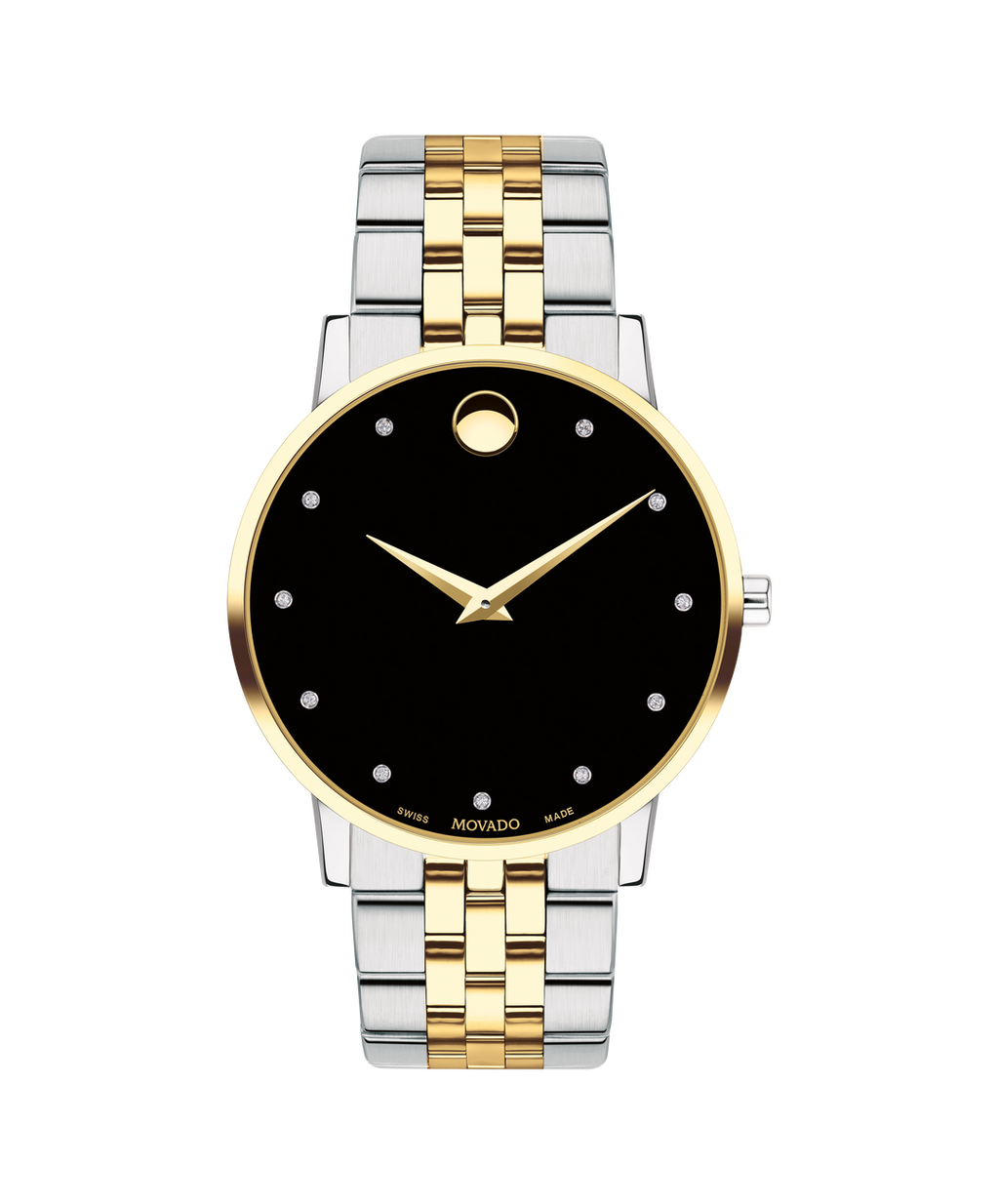 Museum Classic, Quartz, Black Diamond Dial, 40 mm, yellow gold PVD, stainless steel case, Bracelet