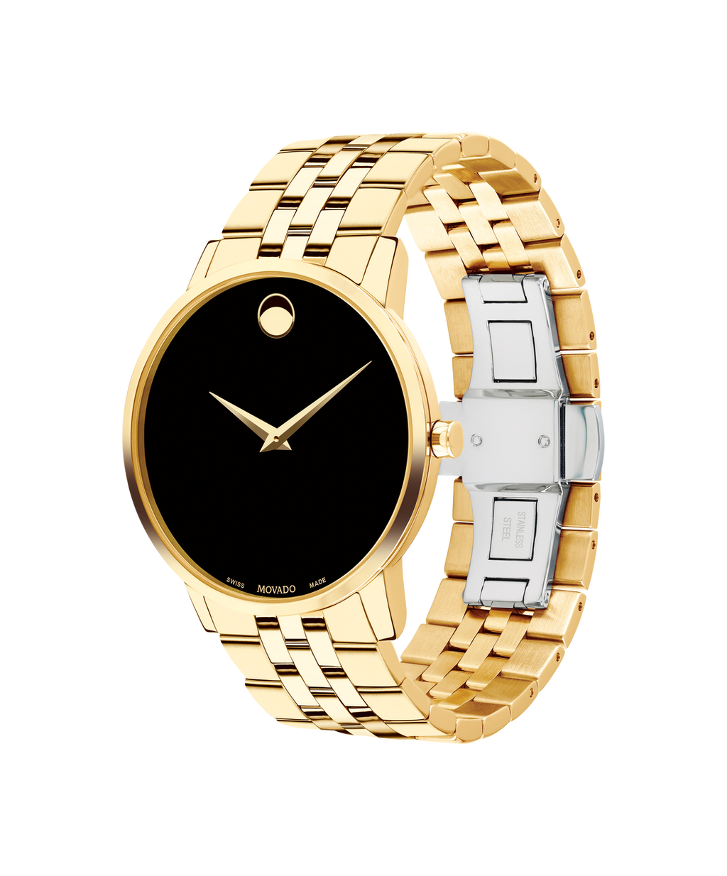 Museum Classic, Quartz, Black Dial, 40 mm, yellow gold PVD, stainless steel case, Bracelet