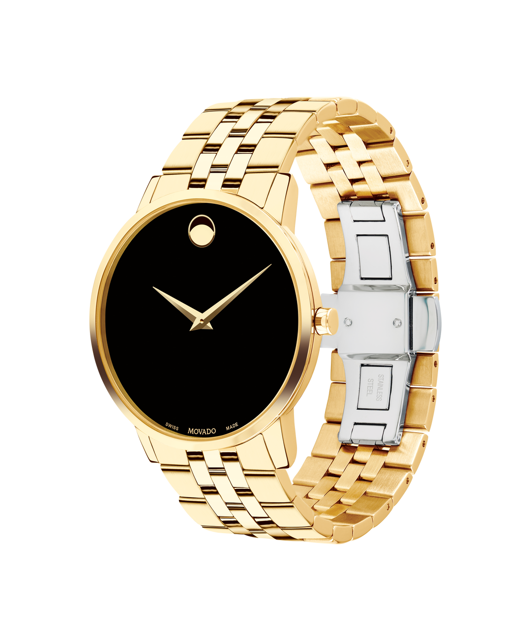 Museum Classic, Quartz, Black Dial, 40 mm, yellow gold PVD, stainless steel case, Bracelet