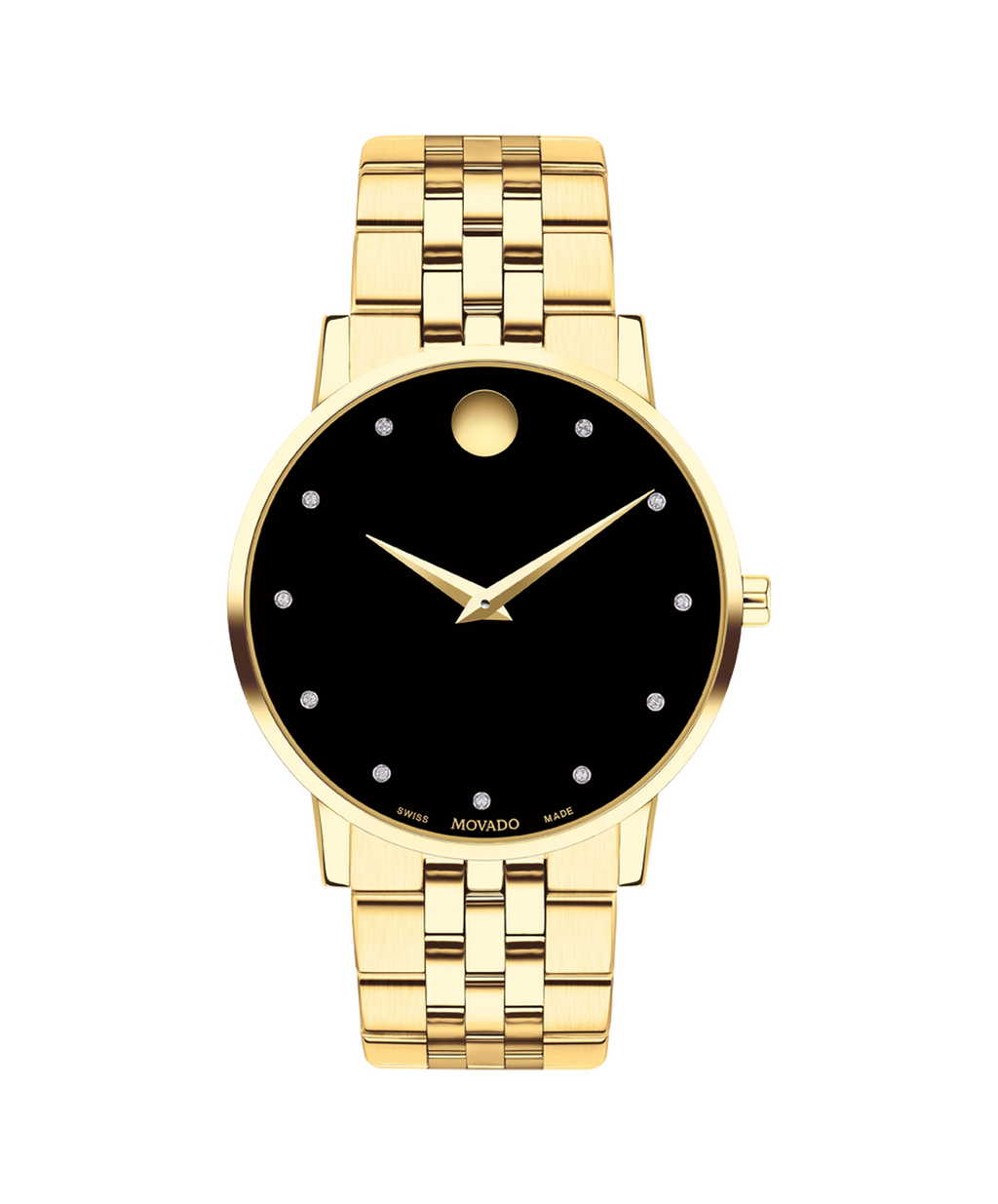 Museum Classic, Quartz, Black Diamond Dial, 40 mm, yellow gold PVD, Bracelet