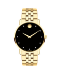 Museum Classic, Quartz, Black Diamond Dial, 40 mm, yellow gold PVD, Bracelet