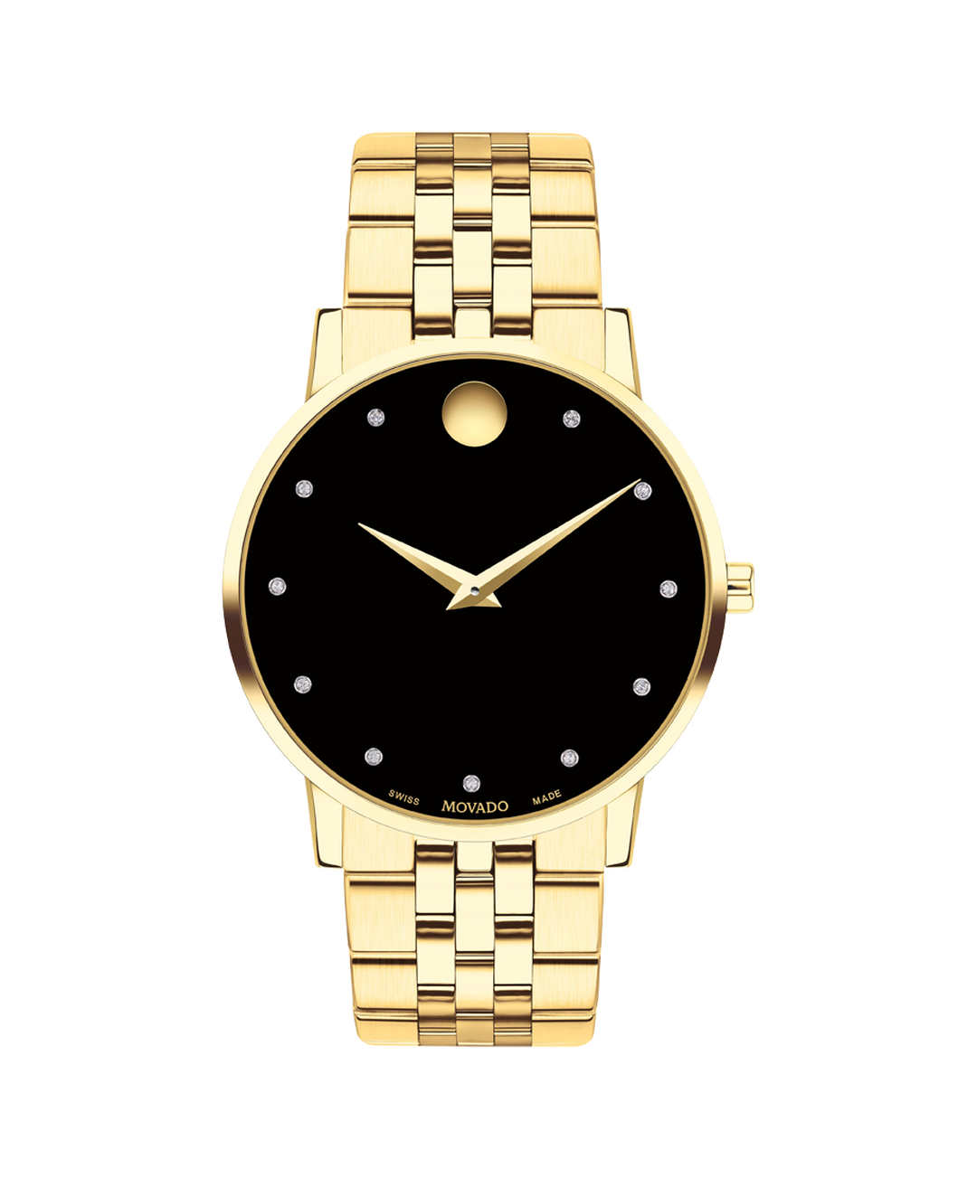 Museum Classic, Quartz, Black Diamond Dial, 40 mm, yellow gold PVD, Bracelet