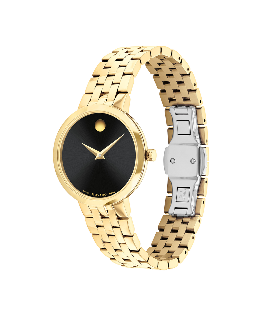Museum Classic, quartz, Black Dial, 29.5 mm Gold PVD stainless steel case, Bracelet