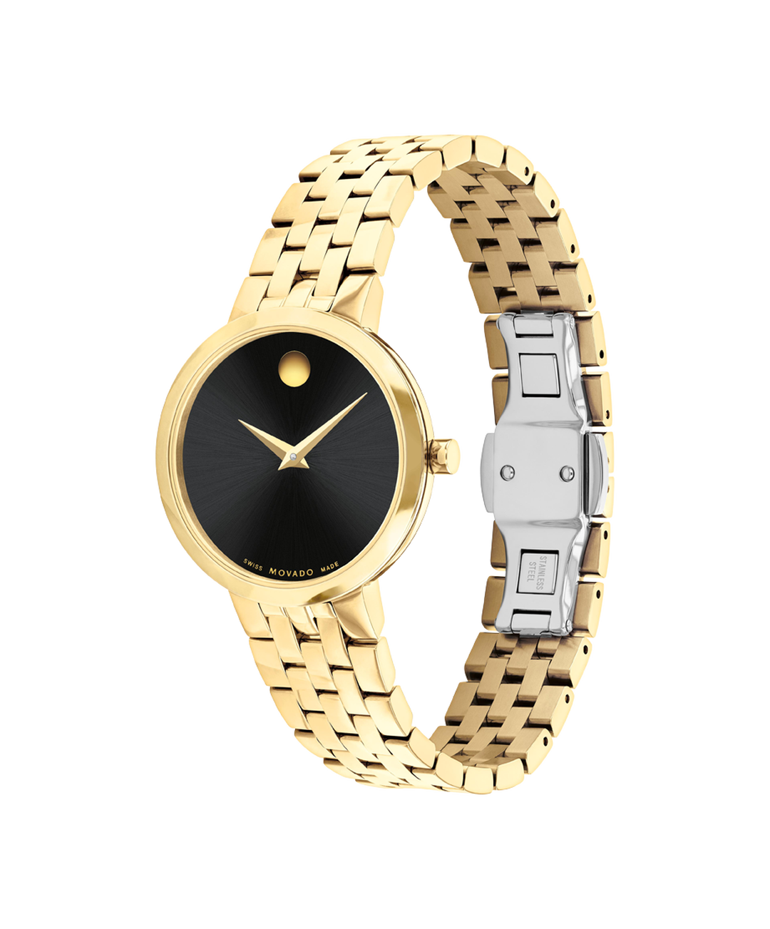 Museum Classic, quartz, Black Dial, 29.5 mm Gold PVD stainless steel case, Bracelet