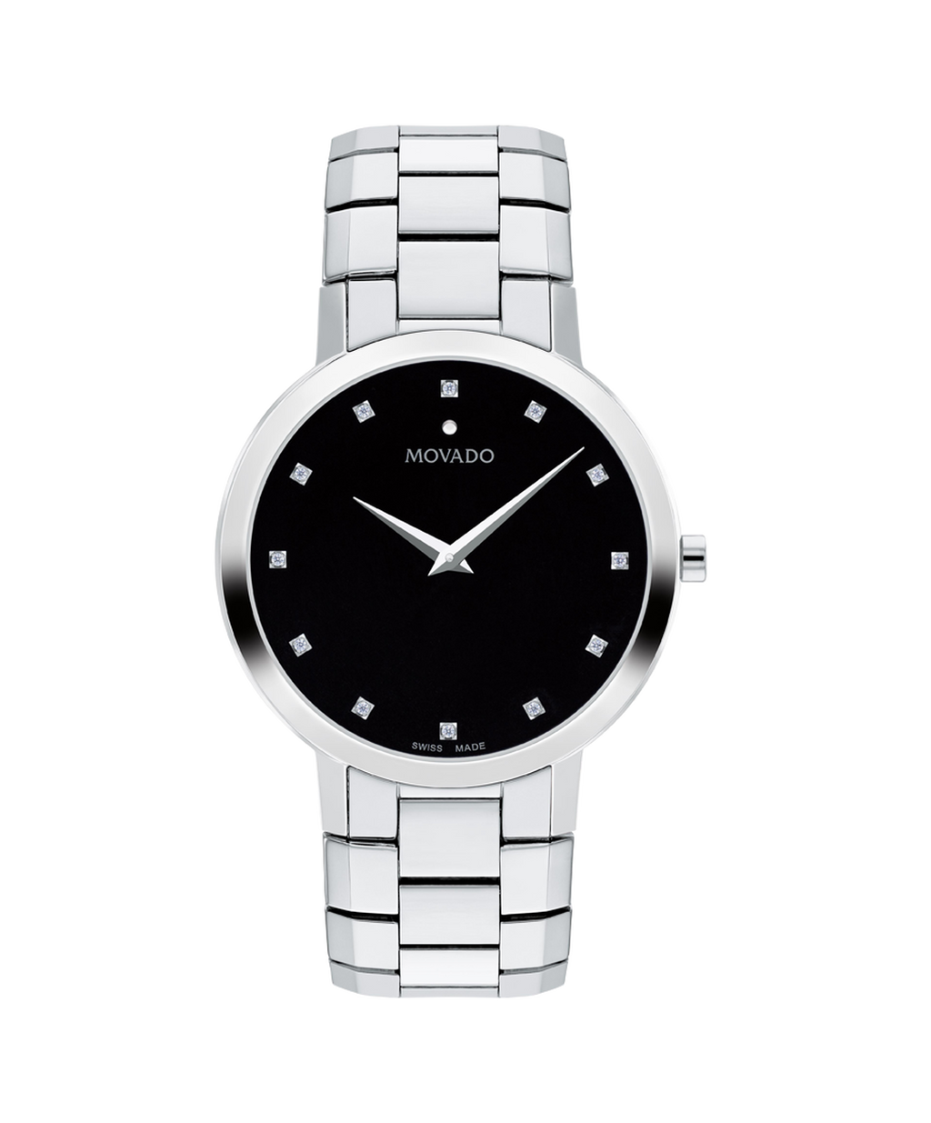 Faceto, Quartz, Black Dial, 39mm Stainless Steel Case, Bracelet
