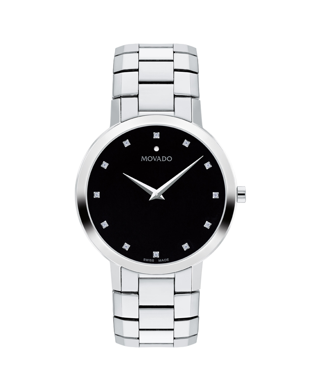 Faceto, Quartz, Black Dial, 39mm Stainless Steel Case, Bracelet