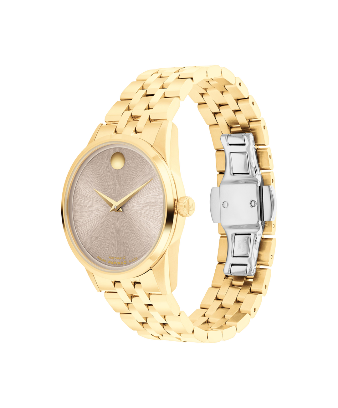 Museum Classic, Automatic, Sunburst Dial, 33mm gold PVD Case, Bracelet