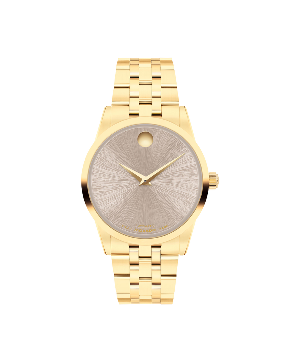 Museum Classic, Automatic, Sunburst Dial, 33mm gold PVD Case, Bracelet