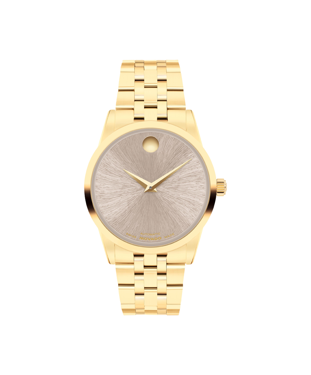 Museum Classic, Automatic, Sunburst Dial, 33mm gold PVD Case, Bracelet