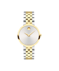 Movado Classic, Silver Dial, 29.5mm Gold PVD Stainless Steel Case, Bracelet