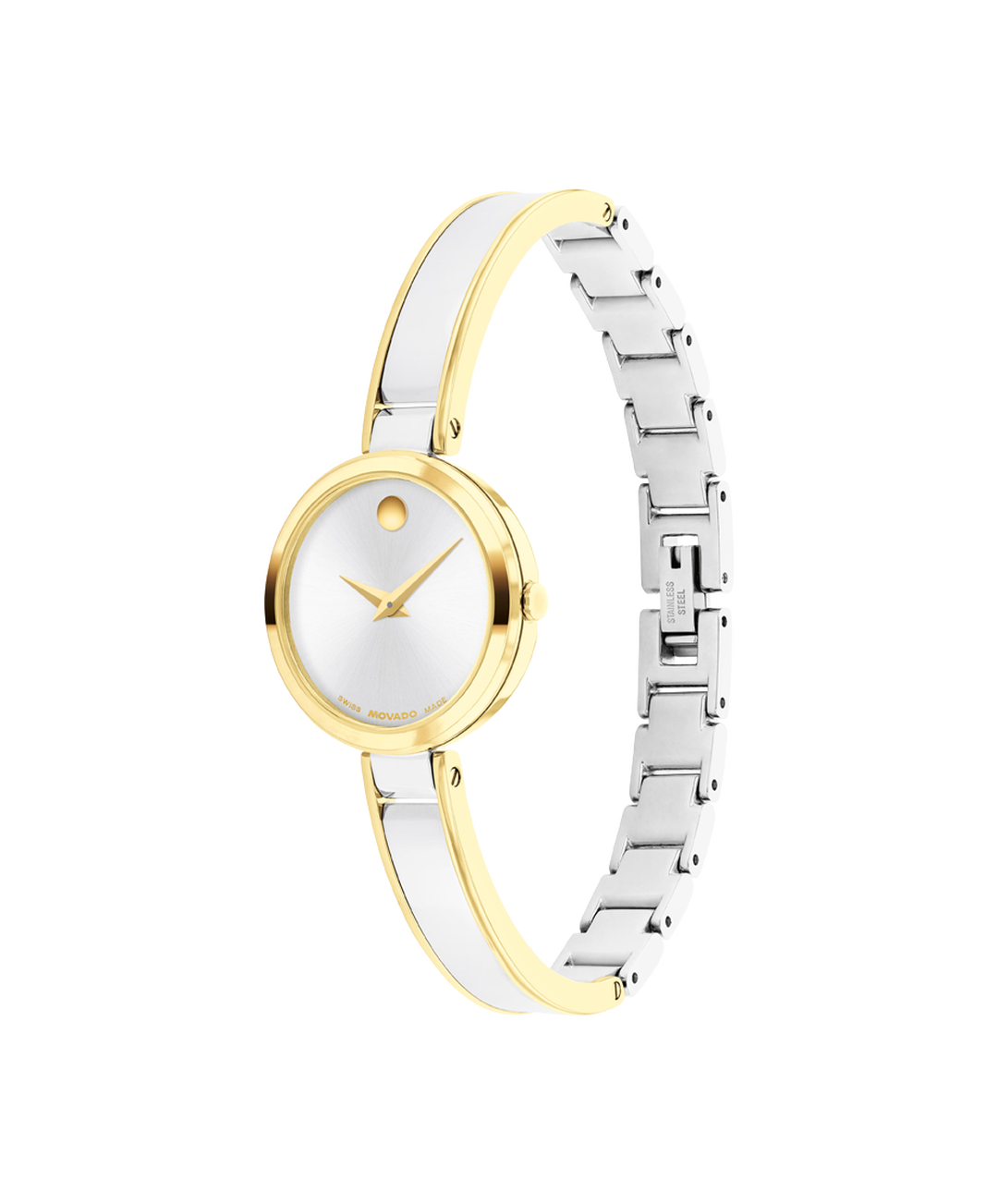 Moda, Quartz, Silver Sunray Dial, 24mm Stainless Steel Case, Bangle Bracelet