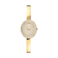 Museum Bangle, Quartz, Beige Dial, Lab Diamond Bezel, 21.5mm by 25.5mm, yellow gold PVD, Bangle (Copy)