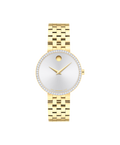 Museum Classic, Quartz, Silver Dial, Lab Diamond Bezel 29.5mm Gold PVD Case, Bracelet