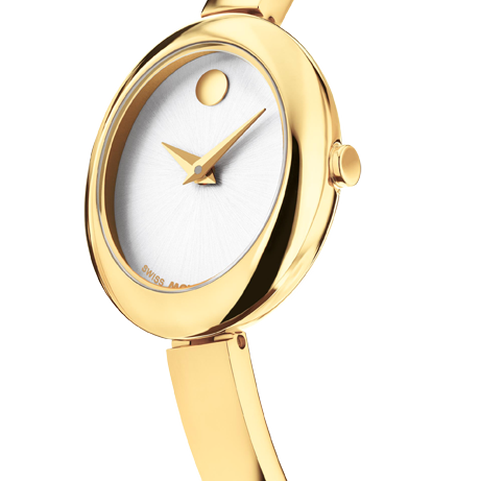 Museum Bangle, Quartz, Whited Dial, 21.5mm by 25.5mm, yellow gold PVD, Bangle