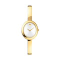 Museum Bangle, Quartz, Whited Dial, 21.5mm by 25.5mm, yellow gold PVD, Bangle