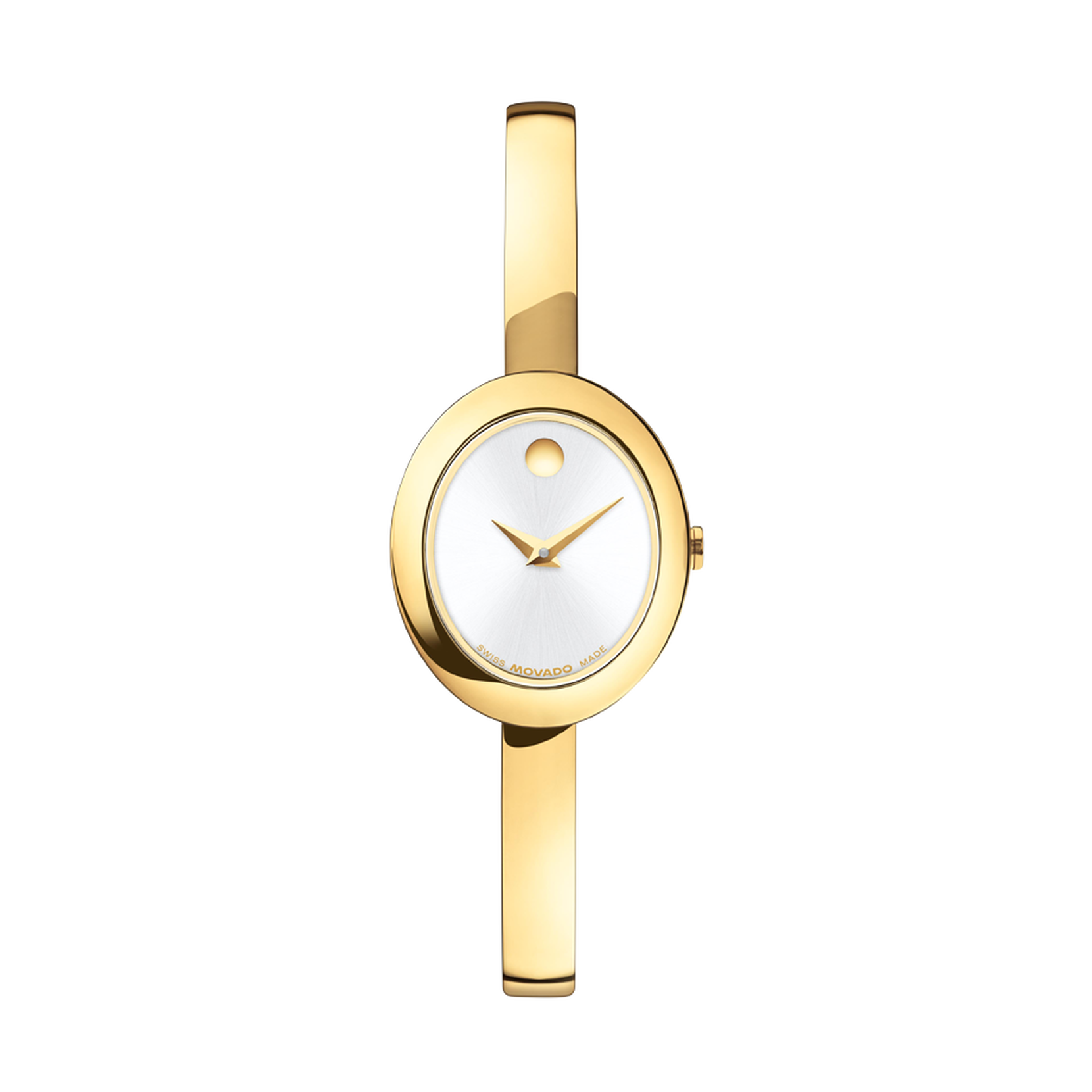Museum Bangle, Quartz, Whited Dial, 21.5mm by 25.5mm, yellow gold PVD, Bangle