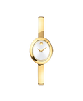 Museum Bangle, Quartz, White Dial, 21.5mm by 25.5mm, yellow gold PVD, Bangle