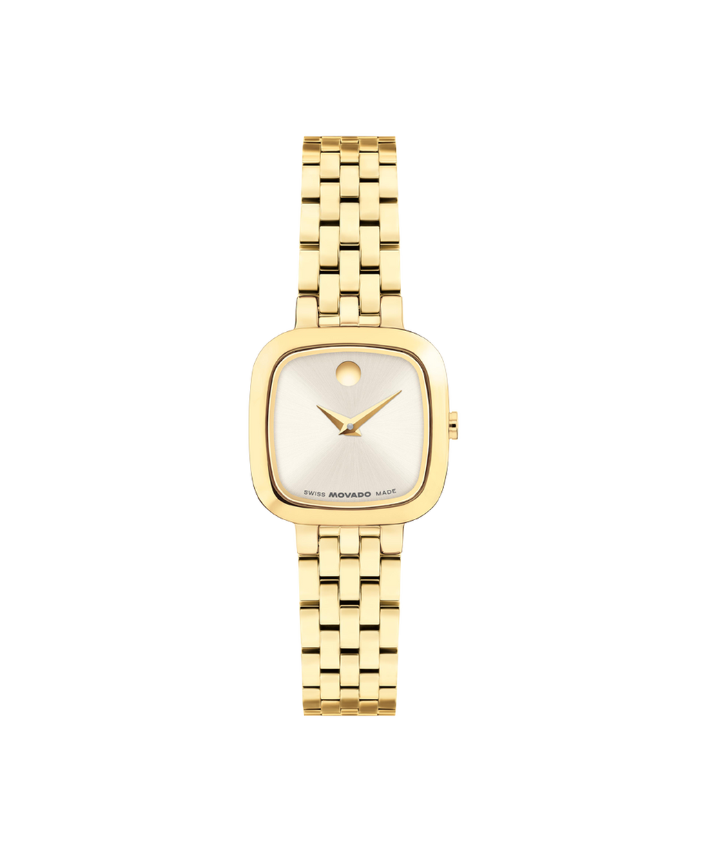 Museum Mini Cushion, Quartz, Silver Dial, 22mm Gold PVD Case, Bracelet