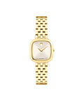 Museum Mini Cushion, Quartz, Silver Dial, 22mm Gold PVD Case, Bracelet