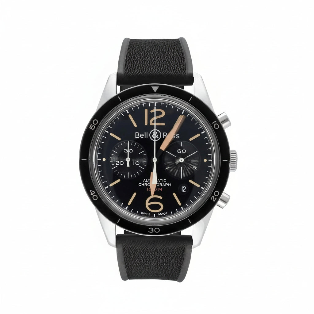 Bell & Ross Heritage 41mm stainless steel, automatic black dial - Shami Fine Watchmaking & Jewelry