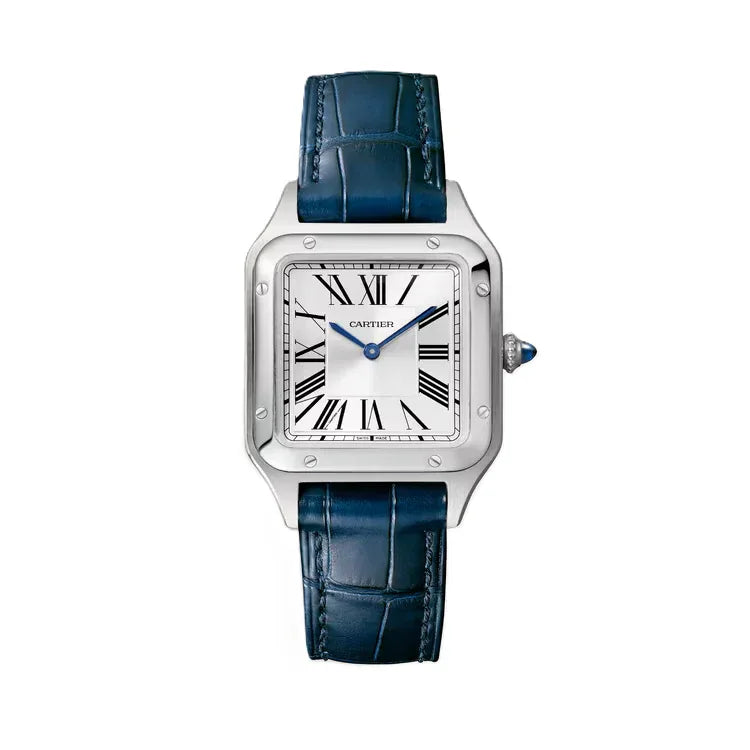 Cartier Santos Dumont WSSA0086 38mm Stainless Steel, Quartz, White Dial, strap - Shami Fine Watchmaking & Jewelry