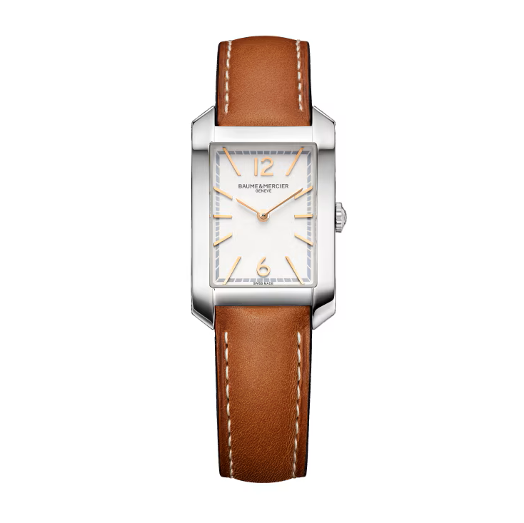 Hampton 10472 35mm x 22mm Steel Case, Quartz, Silver Dial, Leather