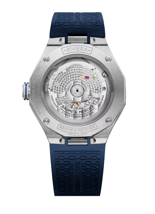 Riviera 10714 Automatic, Date Display, 39mm Steel Case, Rubber Strap