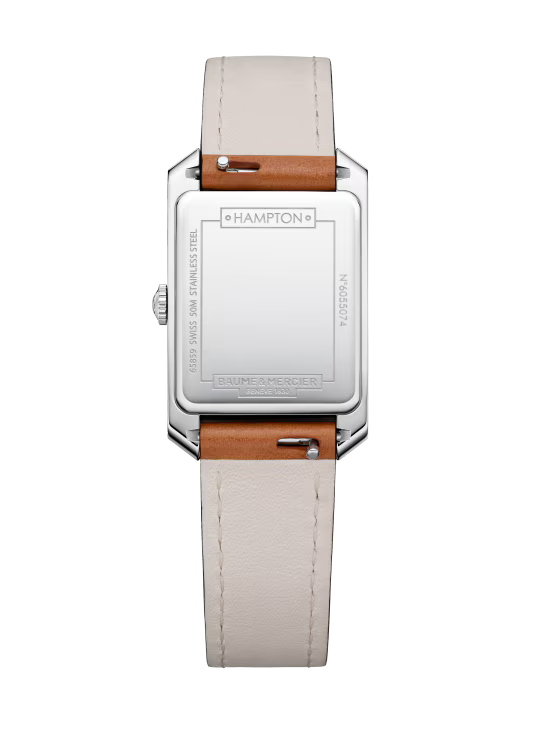 Hampton 10472 35mm x 22mm Steel Case, Quartz, Silver Dial, Leather