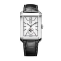 Hampton 10523 Automatic Watch, Dual Time, Big Date, 48 x 31 mm Steel Case, Leather Strap
