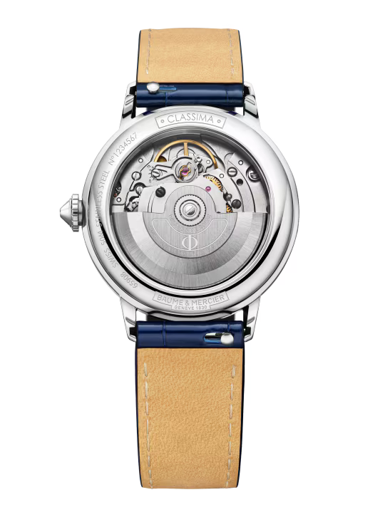 Classima 10633 Automatic, Moon Phase Display, Diamond-Set Dial, 34 mm Steel Case, Leather