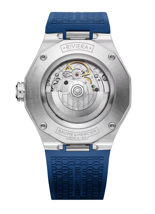 Riviera 10619 Automatic, Date Display, 42mm Steel Case, Rubber Strap