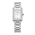 Hampton 10631 Quartz, Diamond-Set 35 x 22 mm Steel Case & Bracelet