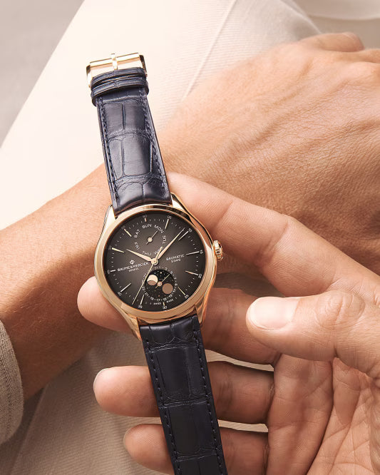 Clifton 10547 Automatic Watch, Day, Date, Moon Phase, 42 mm, Leather