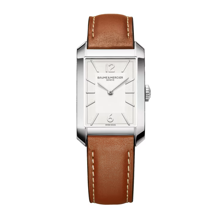 Hampton 10670 Quartz Watch, 43x27.5mm Steel Case, Leather Strap
