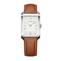 Hampton 10670 Quartz Watch, 43x27.5mm Steel Case, Leather Strap