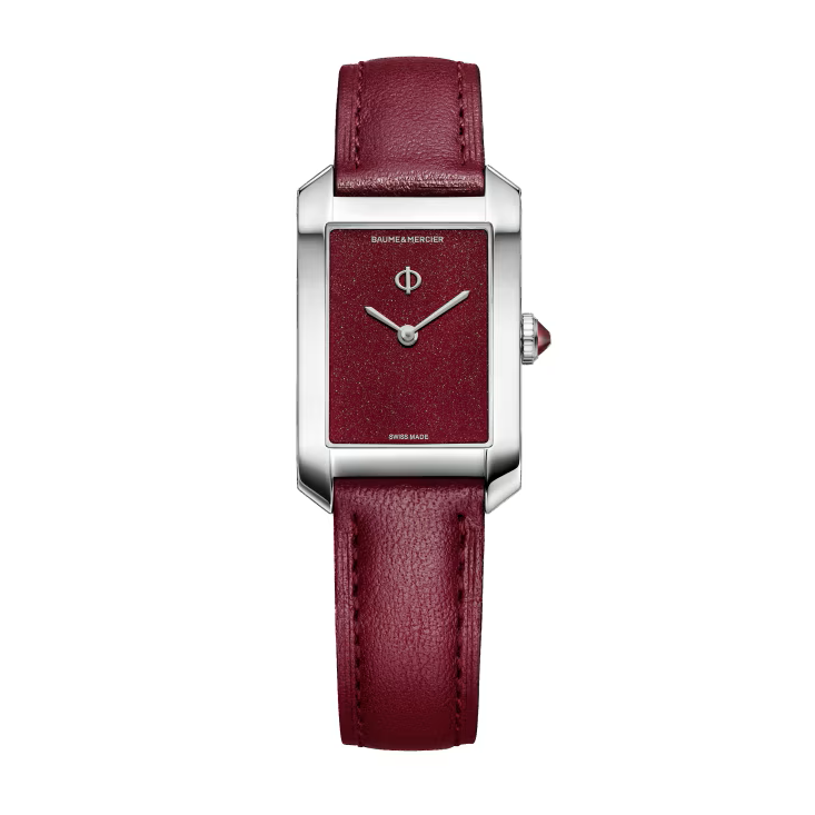 Hampton 10673 Quartz Watch, 35x22mm Steel Case, Leather Strap