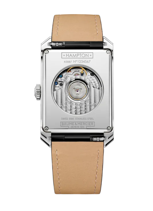 Hampton 10666 Automatic, Dual Time, Big Date, 48x31mm Steel Case, Leather Strap