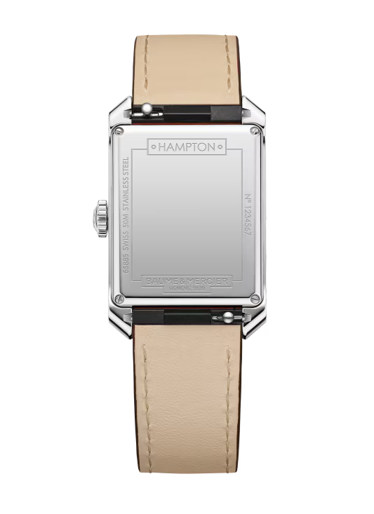 Hampton 10670 Quartz Watch, 43x27.5mm Steel Case, Leather Strap