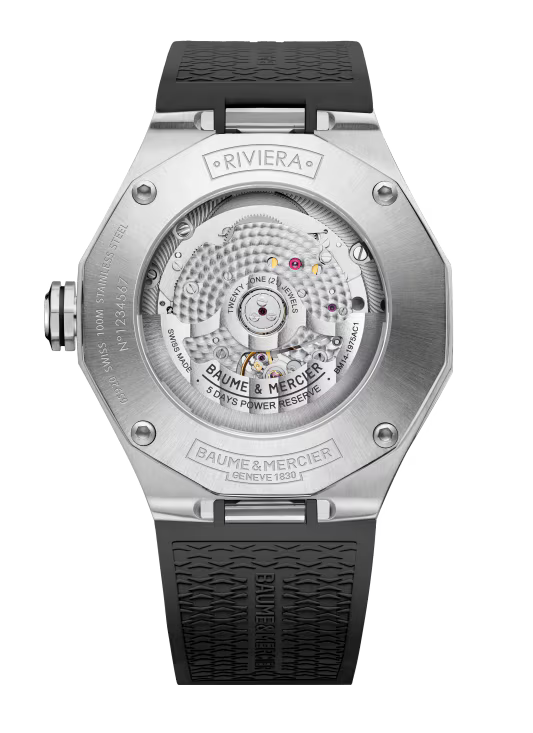 Riviera 10681 Automatic, Moon Phase Date Display, 43mm Steel Case, Rubber