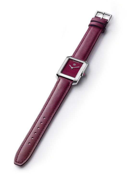Hampton 10673 Quartz Watch, 35x22mm Steel Case, Leather Strap