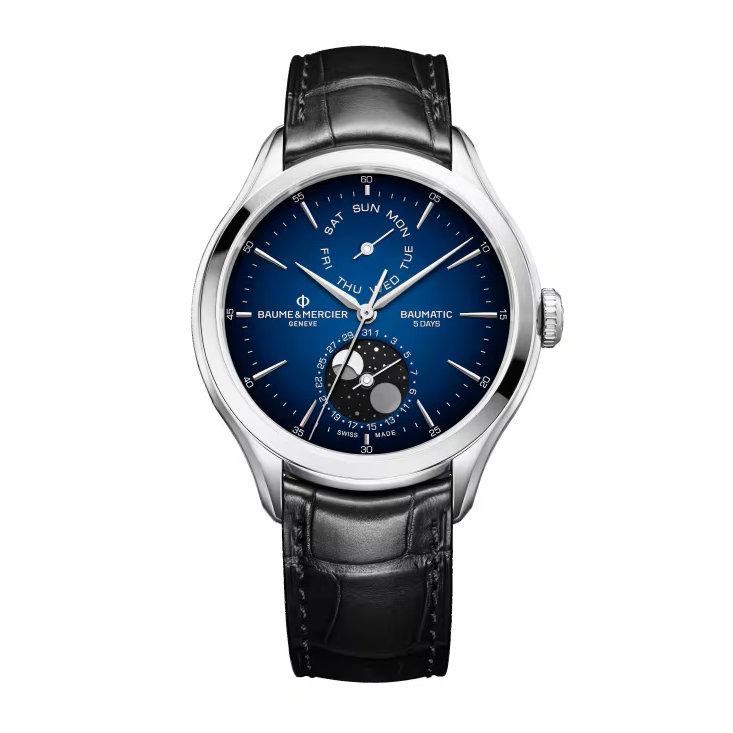 Clifton 10593 Automatic Watch, Moon Phase, Date, 42mm, Leather