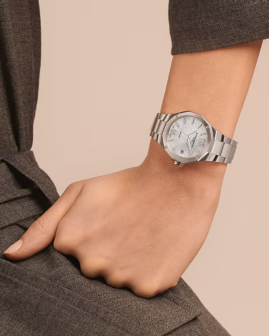 Riviera 10676 Automatic, Date Display, Diamond-Set 33mm Steel Case & Bracelet