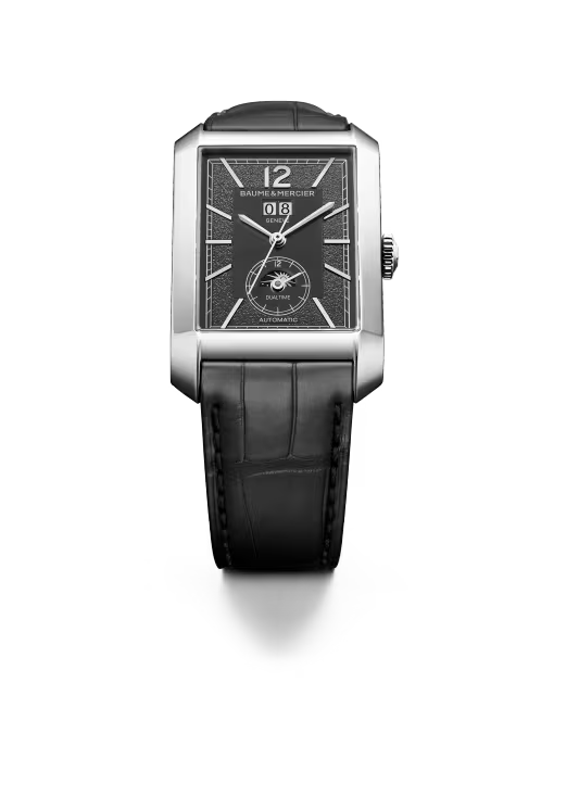Hampton 10666 Automatic, Dual Time, Big Date, 48x31mm Steel Case, Leather Strap