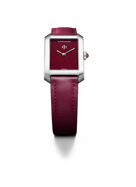 Hampton 10673 Quartz Watch, 35x22mm Steel Case, Leather Strap