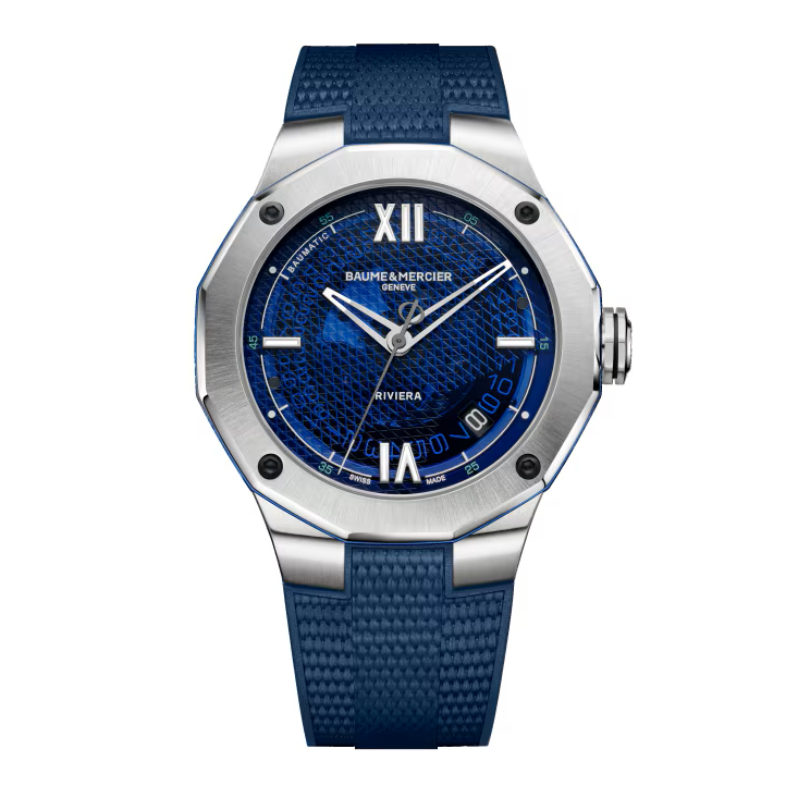 Riviera 10701 Automatic, Date Display, 42mm Steel Case, Rubber Strap