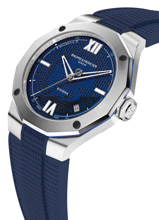 Riviera 10701 Automatic, Date Display, 42mm Steel Case, Rubber Strap